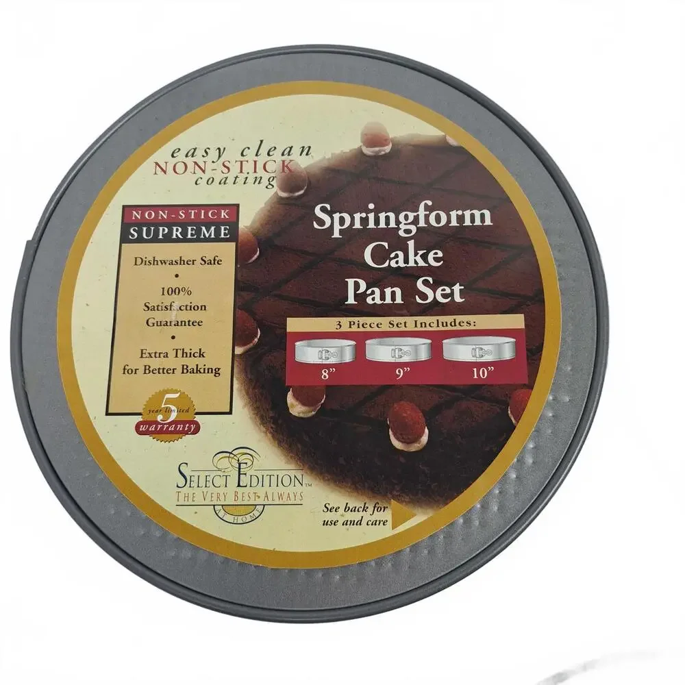 Select Edition 3 Piece Diff Sizes Springform Cake‎ Pan Set Non-Stick Supreme NEW